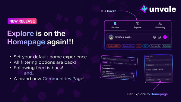 Changelog: Explore on Homepage + Improved Filtering + New Communities Page
