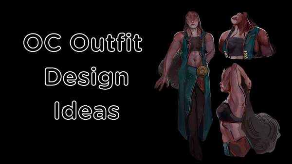 OC outfit ideas with sci-fi fantasy character wearing long teal vest with red trim