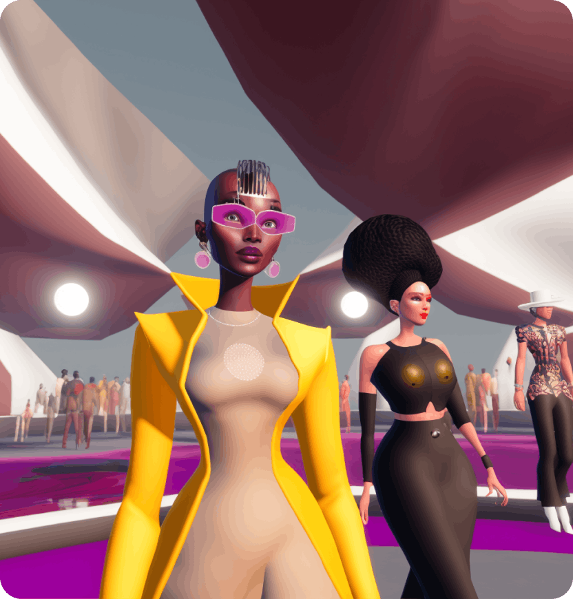 Image of two black women Inworld characters taken from the old Inworld website