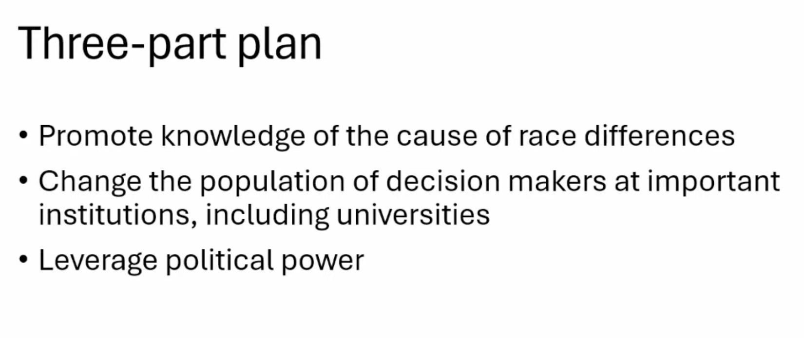 Slide from Nathan Cofnas' CLI talk