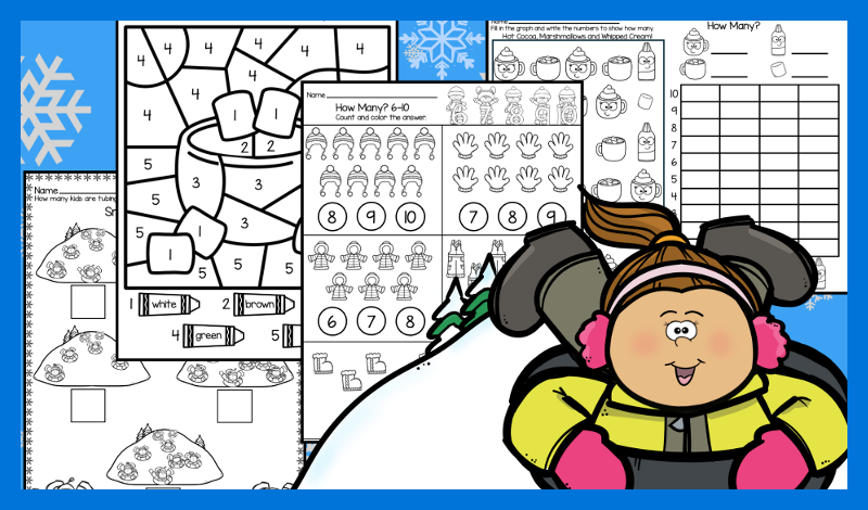 Winter Math Numbers 1-10