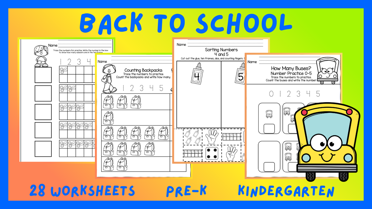 Back to School Numbers 0-5