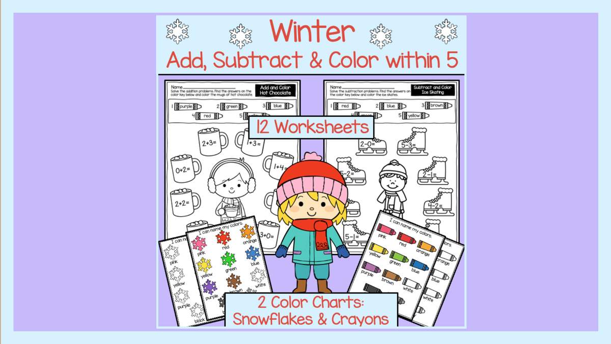 Winter: Add, Subtract & Color within 5