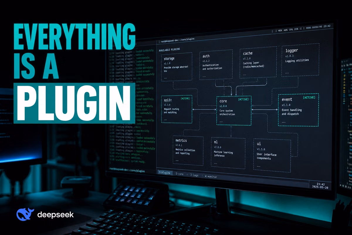 DeepSeek shipped an agent harness where every piece is a plugin Feature Image