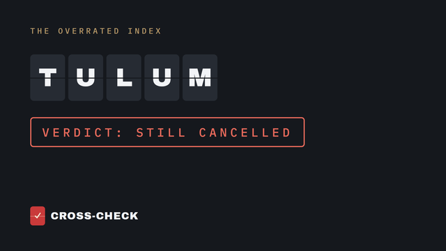Tulum re-check: we promised to revisit this. The verdict holds.