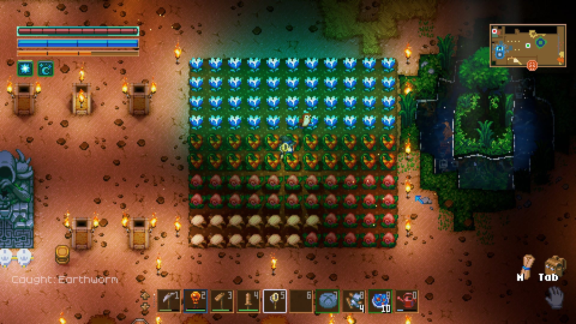 Crop farm in home base of Corekeeper