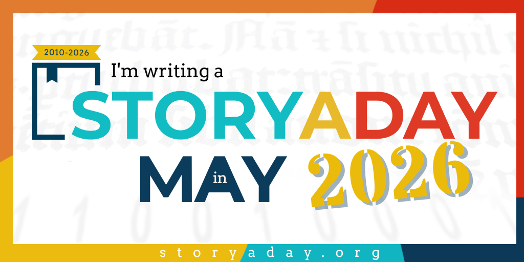 Logo for Story a Day May 2026 - story a day dot org