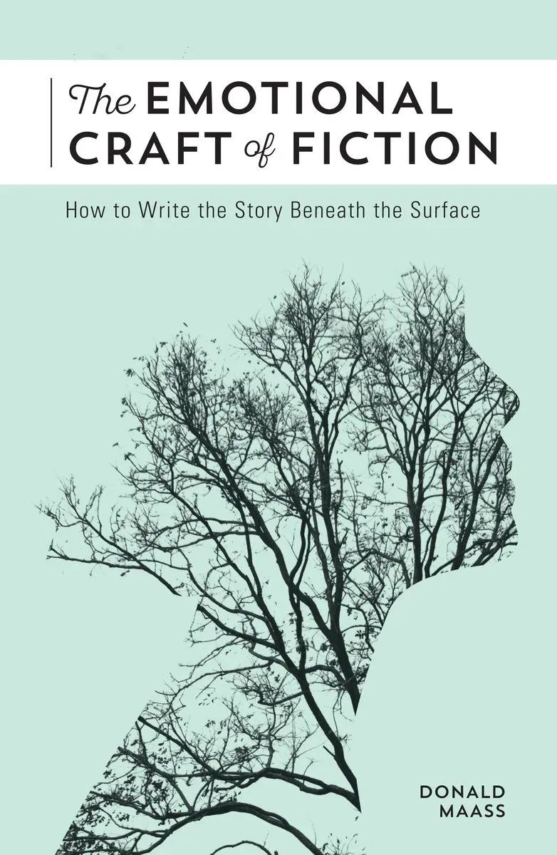 Cover of the Emotional Craft of Fiction: How to write the story beneath the surface. On a mint green background a human face is composes of the branches of a tree in black.