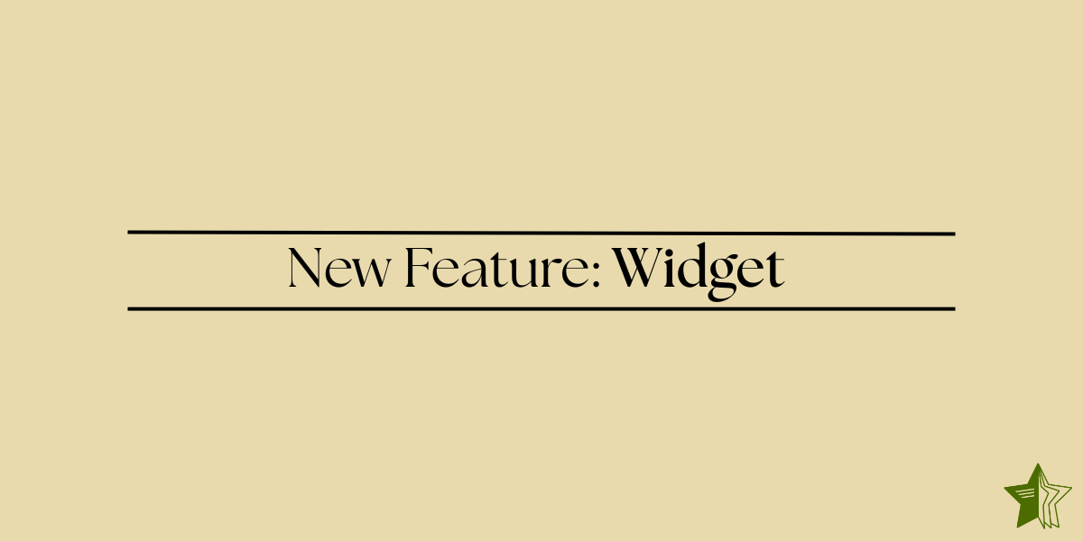 New Feature: Widget
