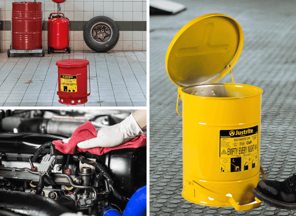 A Justrite Oily Waste Can Is Perfect For Waste Rag Disposal