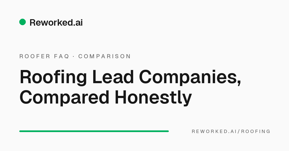 The best roofing lead companies — and the alternative