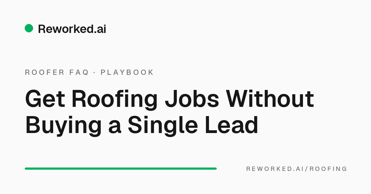How to get roofing jobs without buying leads