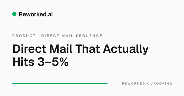Two-touch mail that hits 3–5% — because every door is qualified.