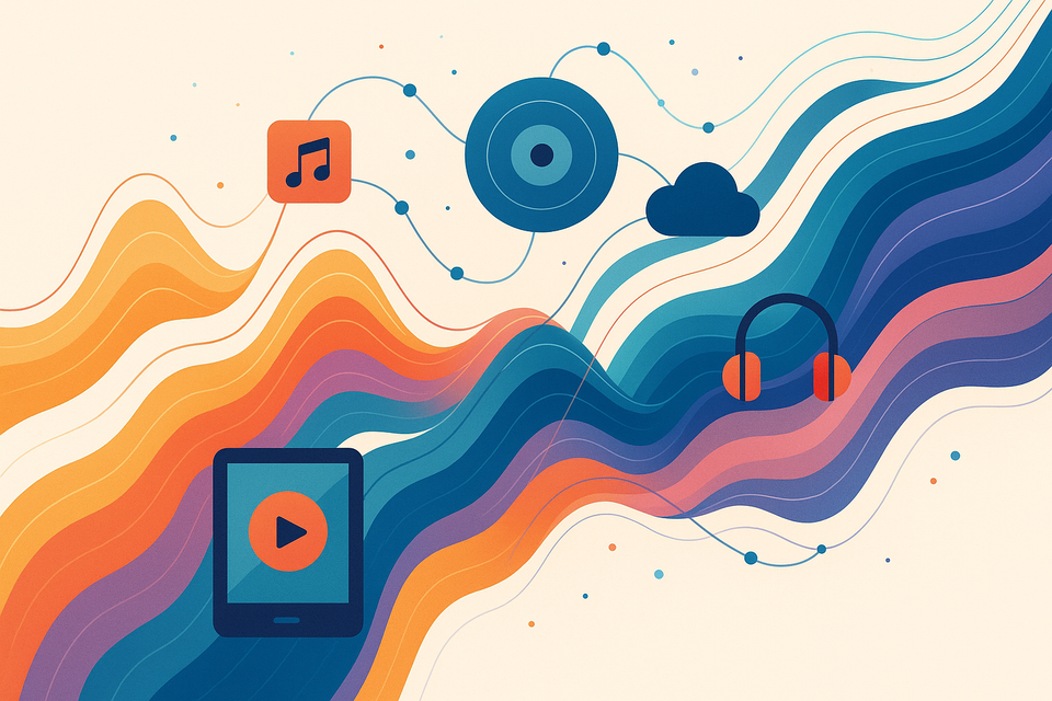 A colored abstract Picture symbolize the music industry