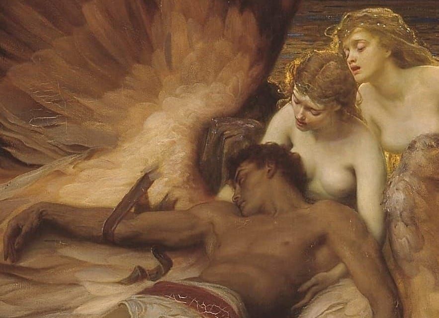 A crop of the painting "The Lament for Icarus" by Herbert Draper (c.a. 1898)