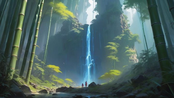 Shinrin Yoku. Visualization of forest bathing.