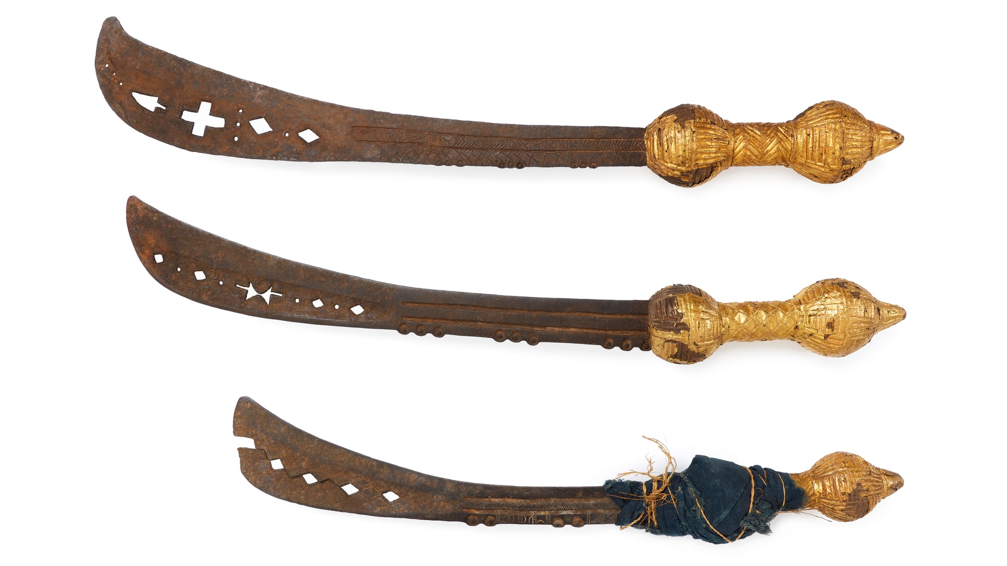 Ghanaian ceremonial swords in the national museum collection.