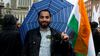 Shashank Chakerwarti at an anti-racism rally on Saturday. Photo Shamim Malekmian.