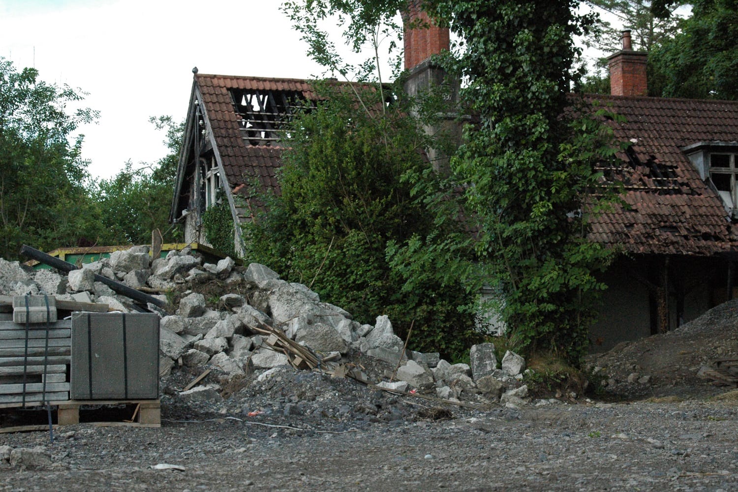 In Clonsilla, residents petition a developer to save the chimney stack of an old lodge