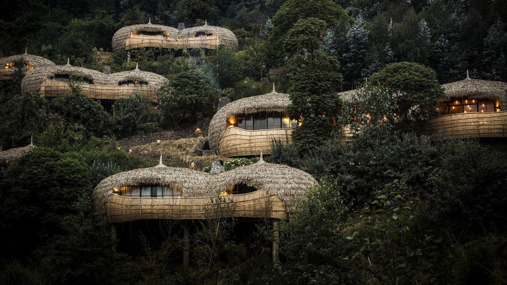 Forested hillside lodge near Lake Kivu, western Rwanda