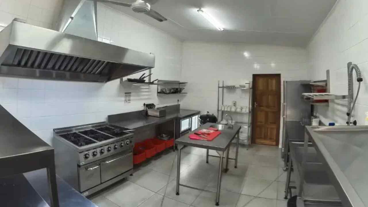 A supervised kosher kitchen prepared for safari catering.