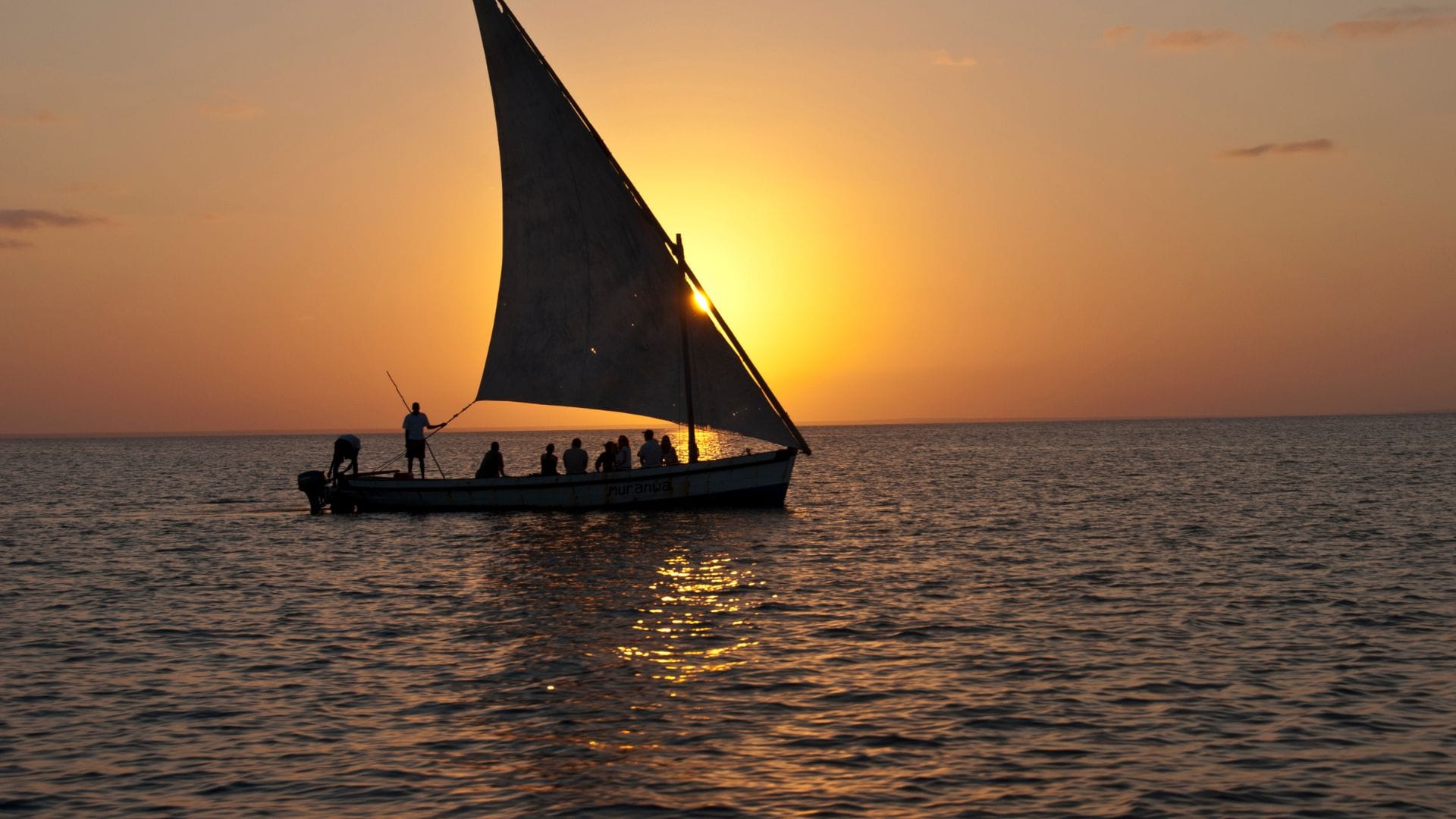 Dhow on the ocean in Mozambique