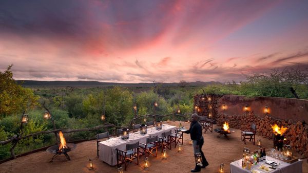 Boma evening set up at Madikwe Safari Lodge