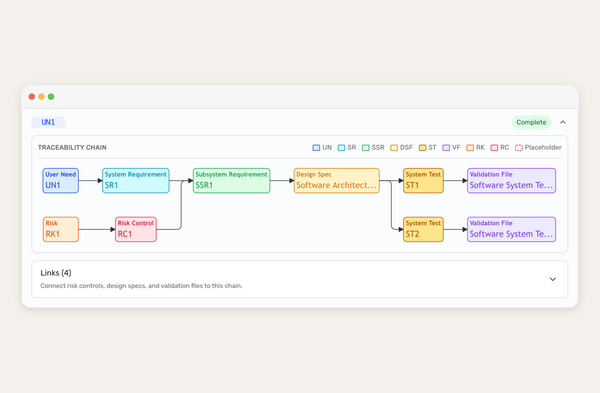 Traceability matrix preview