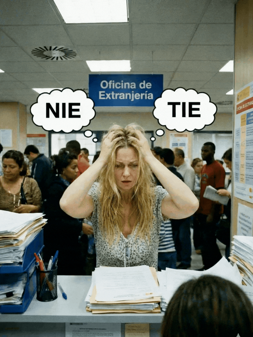 Expat in Spain, lost in Spanish bureaucracy, trying to understand the difference between NIE and TIE