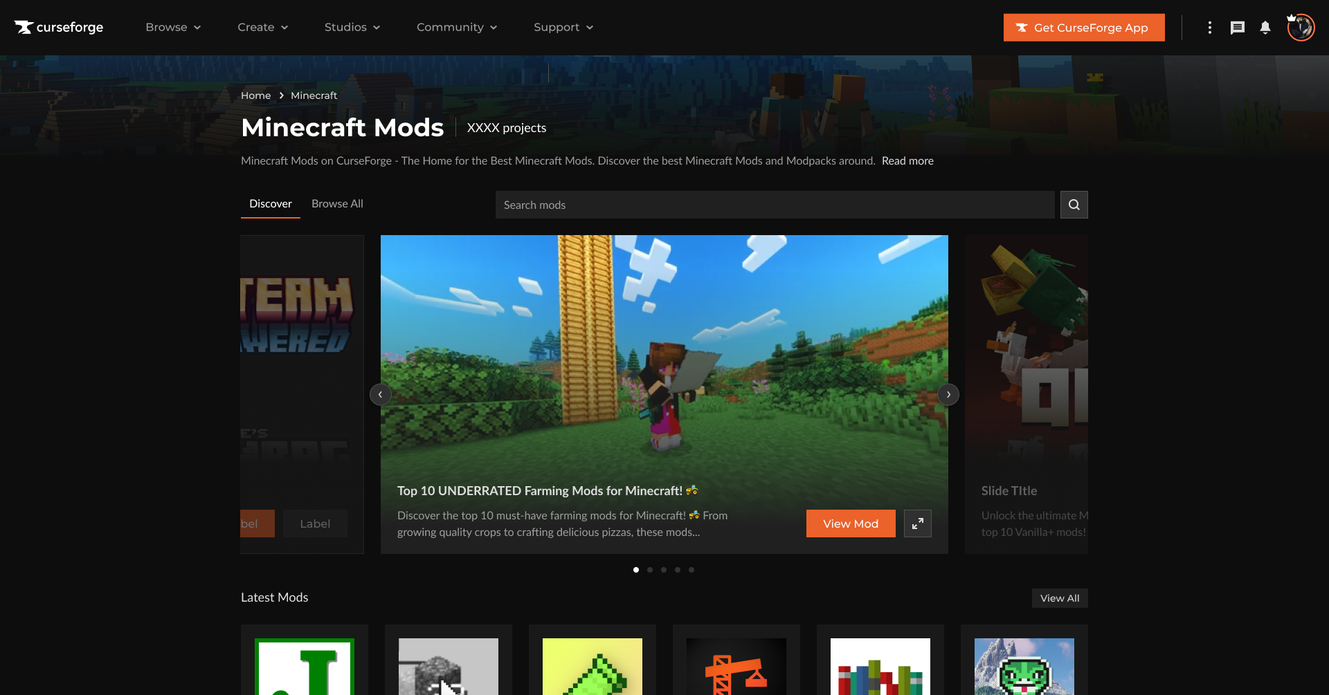 New CurseForge Game Pages