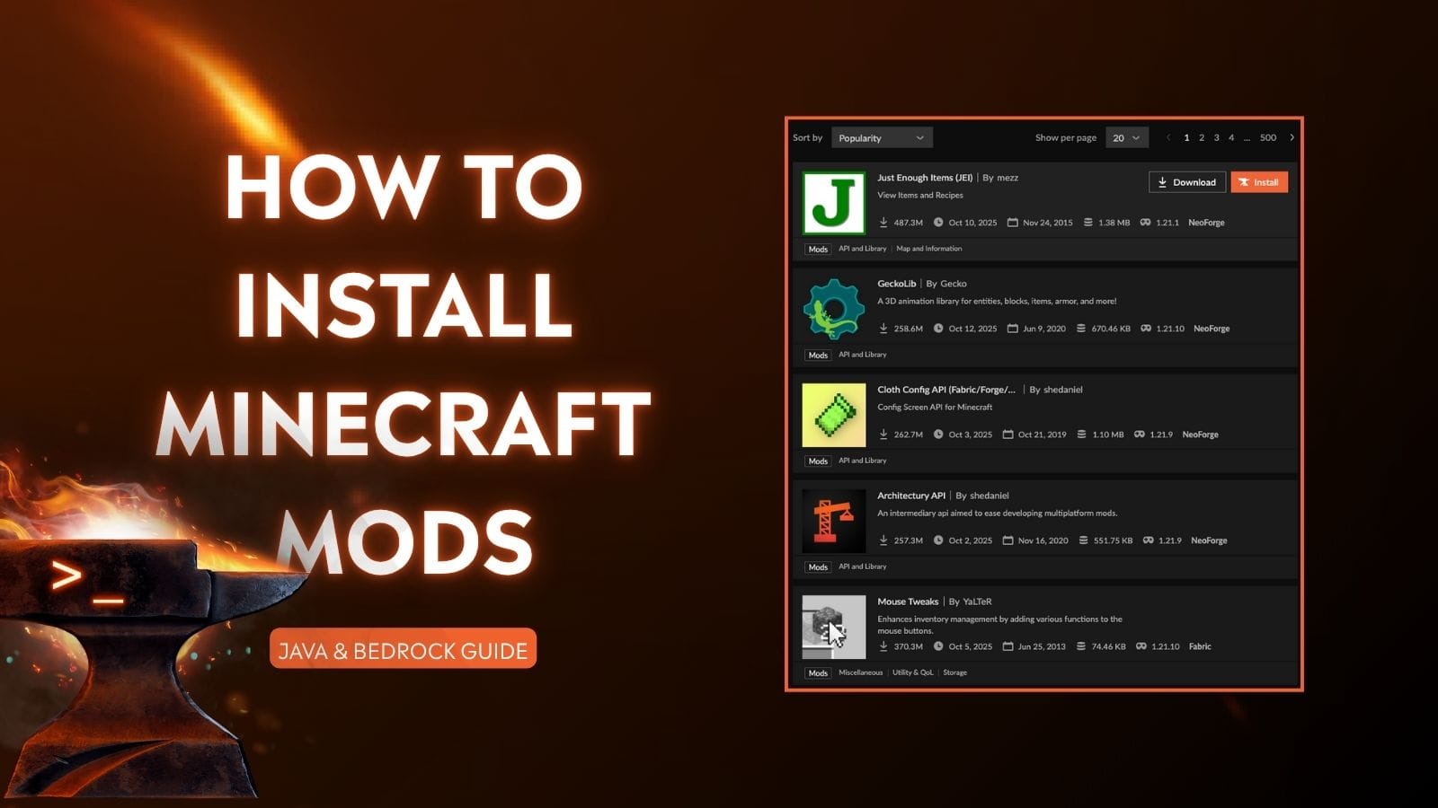How to Install Minecraft Mods (Java & Bedrock Guide)