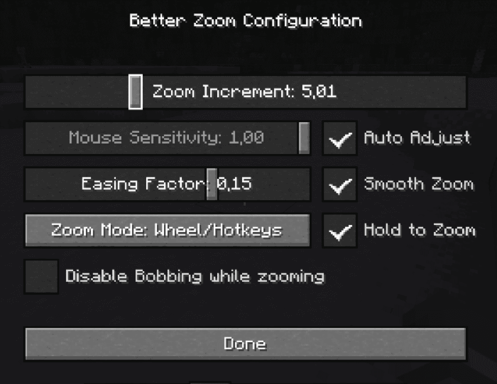 Better Zoom Mod