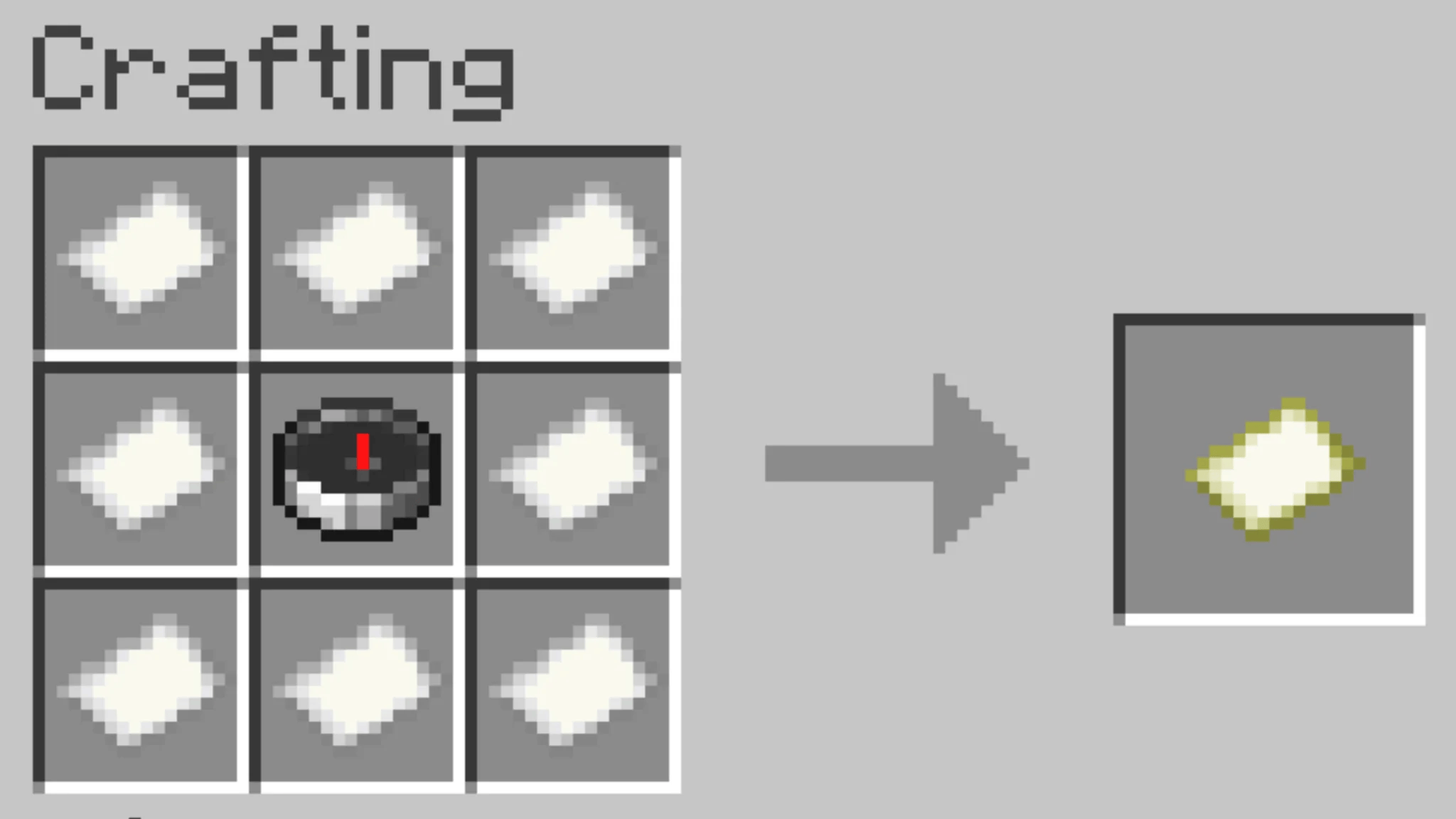 Minecraft map crafting recipe using a compass surrounded by paper.