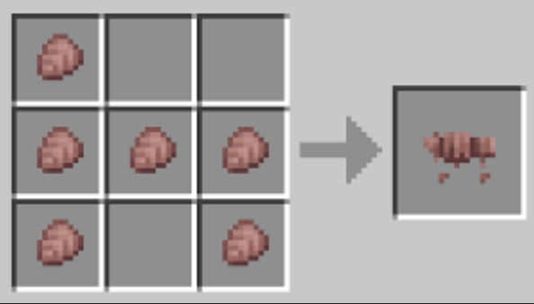 Minecraft crafting recipe showing six armadillo scutes creating wolf armor.