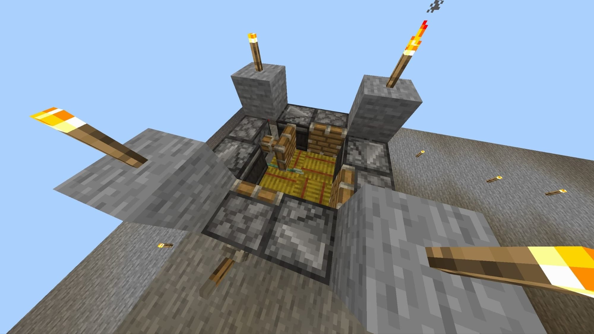 A Minecraft screenshot of a Trident Killer machine.
