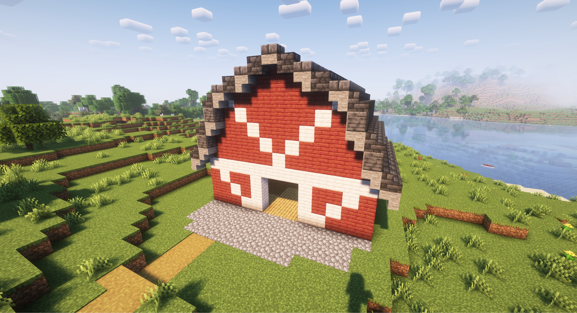 A Minecraft screenshot of a barn.
