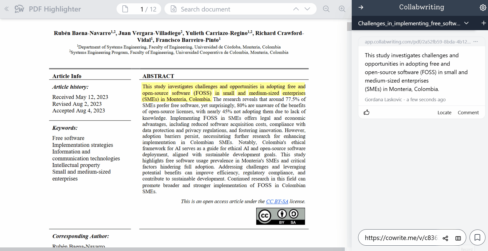 Collaborate on PDFs with Collabwriting - Annotate, Share, Organize your findings
