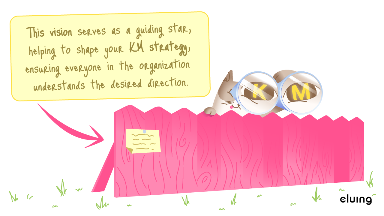  This vision serves as a guiding star, helping to shape your KM strategy and ensuring everyone in the organization understands the desired direction.