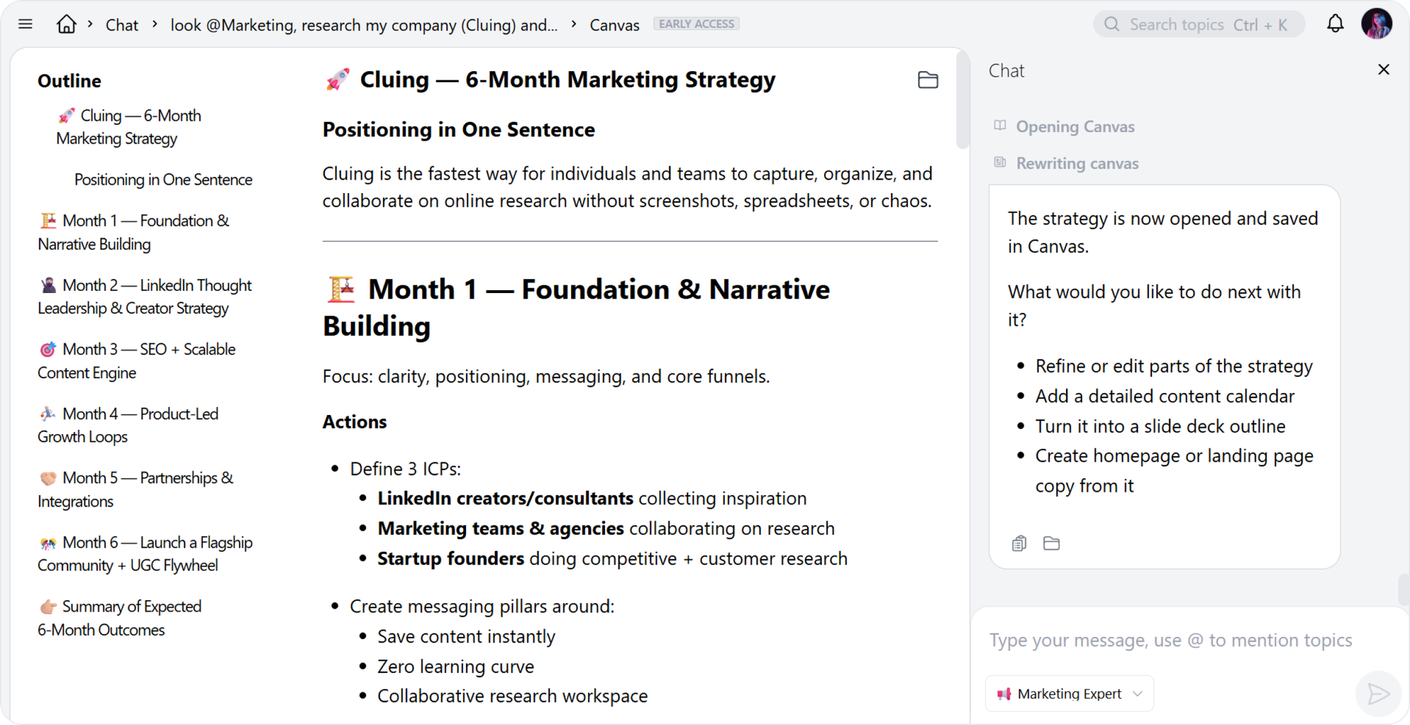 Add your Chat to Canvas and produce one-of-a-kind outcomes.