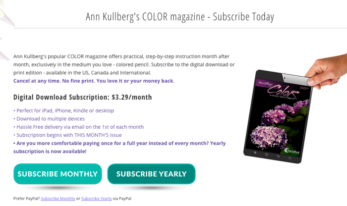 Ann Kullberg coloured pencil magazine subscription