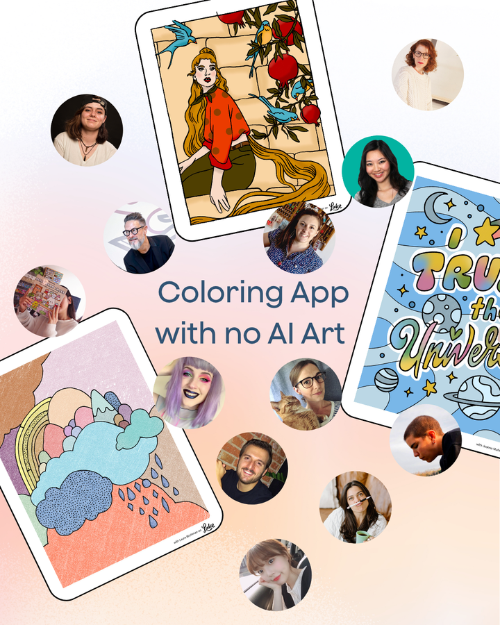 Coloring App with no AI Art