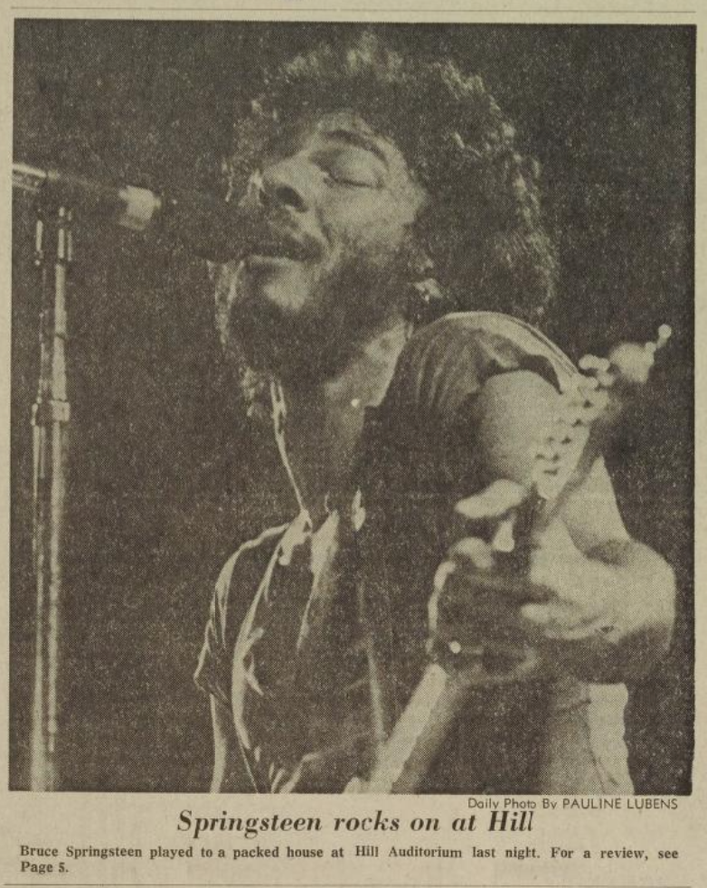 Bruce Springsteen & the E Street Band, Hill Auditorium, Ann Arbor, MI, September 23, 1975