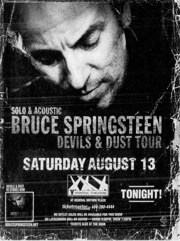 Live Archive: Bruce Springsteen, Pontiac Theatre, Vancouver, BC, August 13, 2005