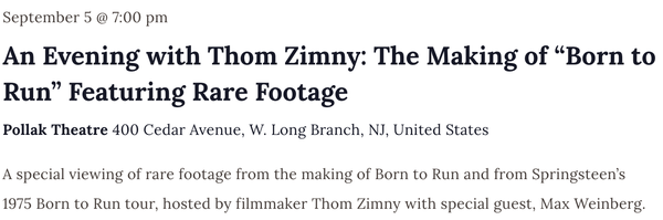 "Tonight in Jungleland" : Thom Zimny Takes Us Into the Vaults