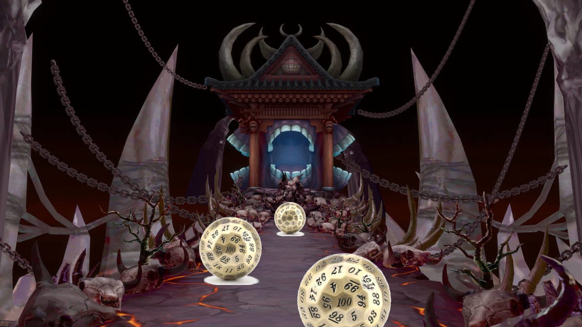 An image of Sukuna from Jujutsu Kaisen's Domain Expansion, Malevolent Shrine. D100's have been added to the image