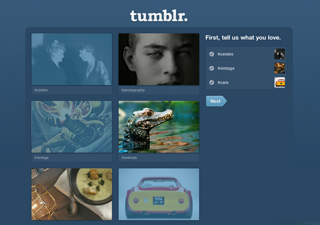 Tumblr onboarding screen 1
