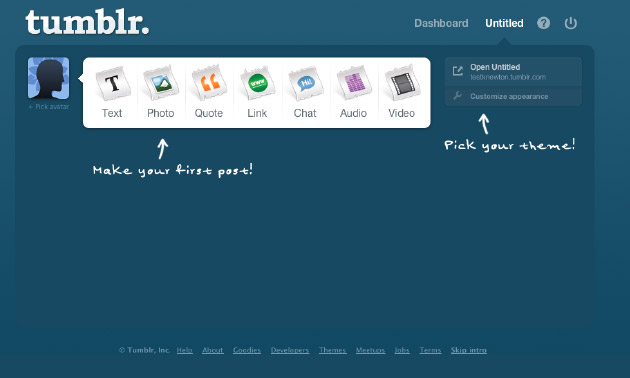 Tumblr onboarding screen 4