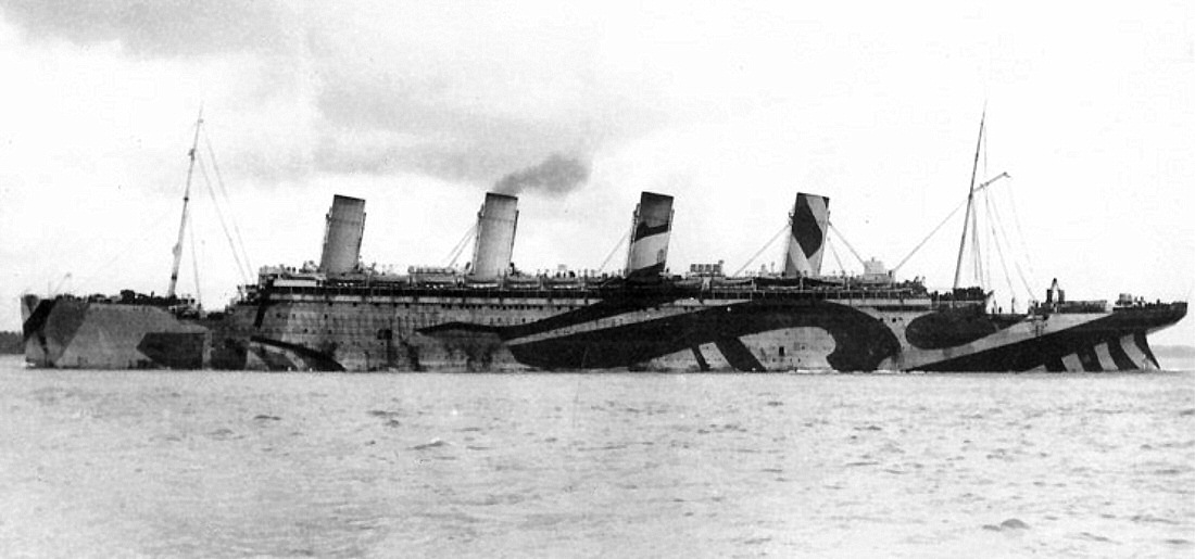 RMS Olympic in dazzle camouflage c.1917