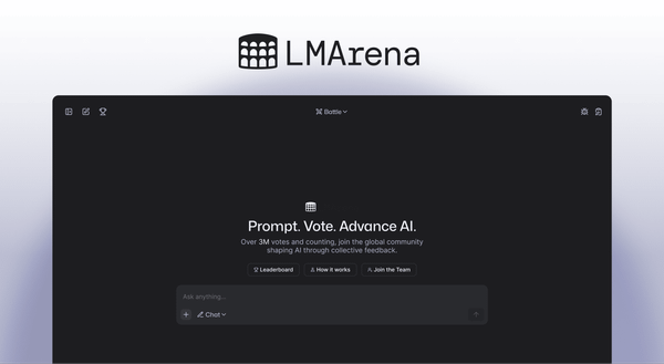 The LMArena logo and chat interface