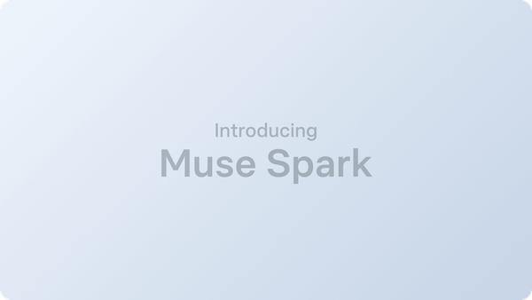 An image reading "Introducing Muse Spark" from Meta across a gray gradient background